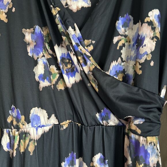 Nine Britton Maxi Dress Womens Large Long Sleeve V-Neck Stretch Stitch Fix - Picture 3 of 11